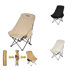 High-Back Folding Moon Chair for Outdoor Camping