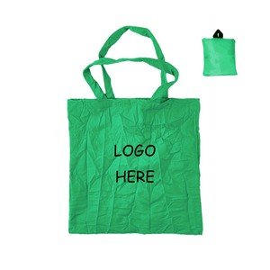 Folding Tote Bag with Matching Pouch – 210D Polyester (W13" x H15")